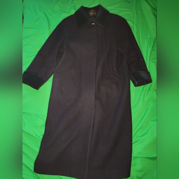 Gallery by Fen-nelli wool blend long coat with felt trim - Picture 4 of 5